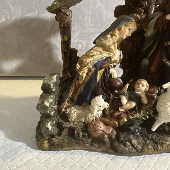 2002 Home Interiors Behold A Child‎ Is Born Nativity Scene 55053 Sculpture - Picture 3 of 10